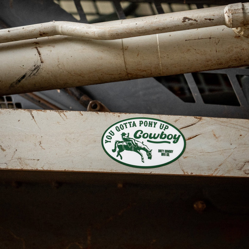Load image into Gallery viewer, You Gotta Pony Up Cowboy Decal Sticker

