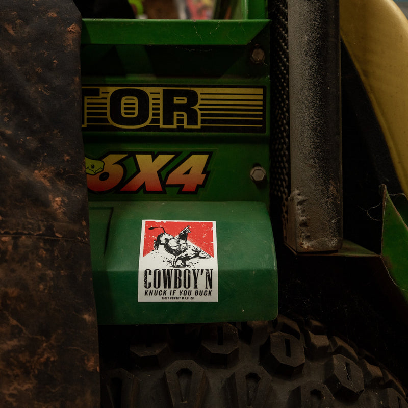 Load image into Gallery viewer, Cowboy&#39;n Knuck If You Buck Rodeo Decal

