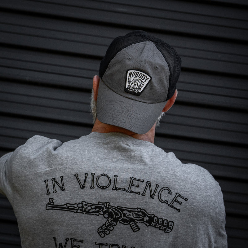 Load image into Gallery viewer, Nobody Is Coming To Save You Skull Patch Ripstop Snapback
