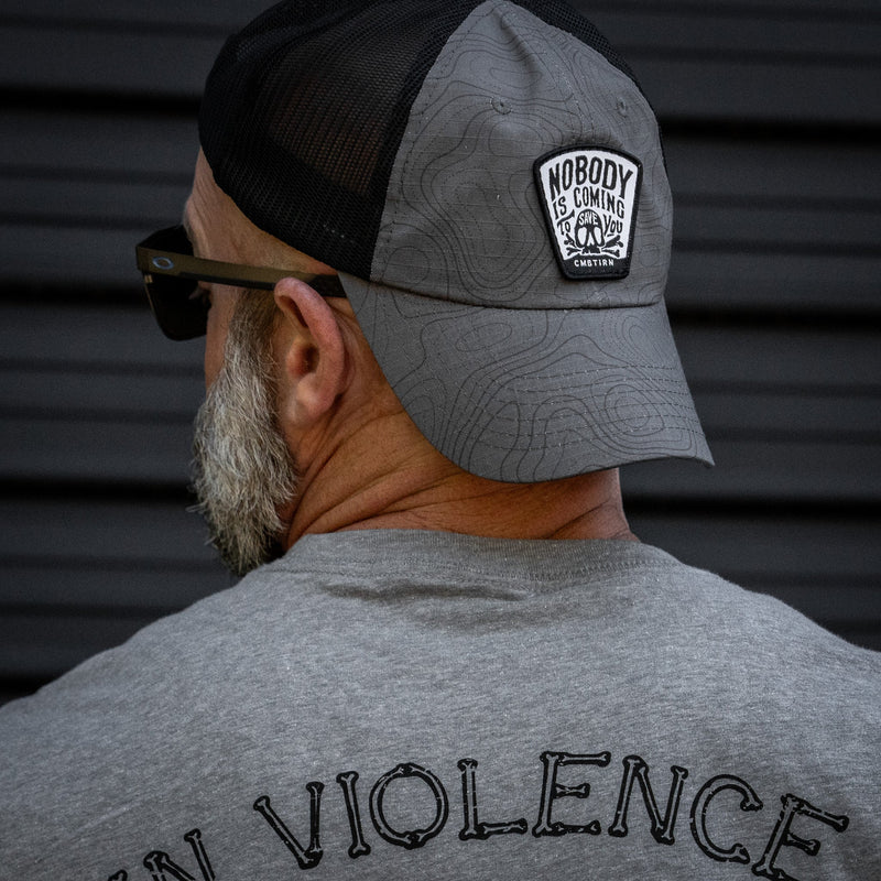 Load image into Gallery viewer, Nobody Is Coming To Save You Skull Patch Ripstop Snapback
