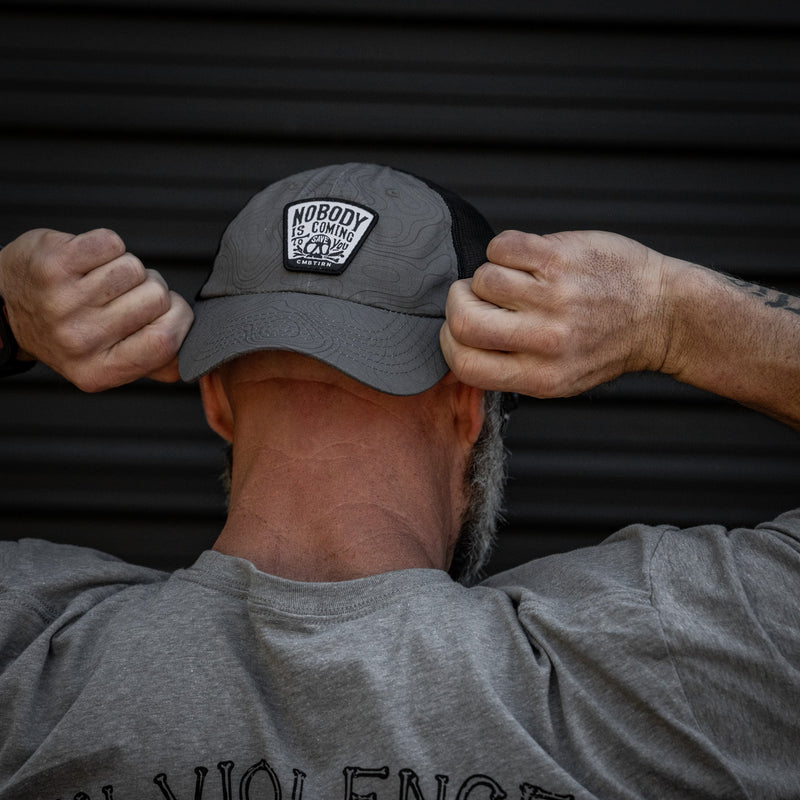 Load image into Gallery viewer, Nobody Is Coming To Save You Skull Patch Ripstop Snapback
