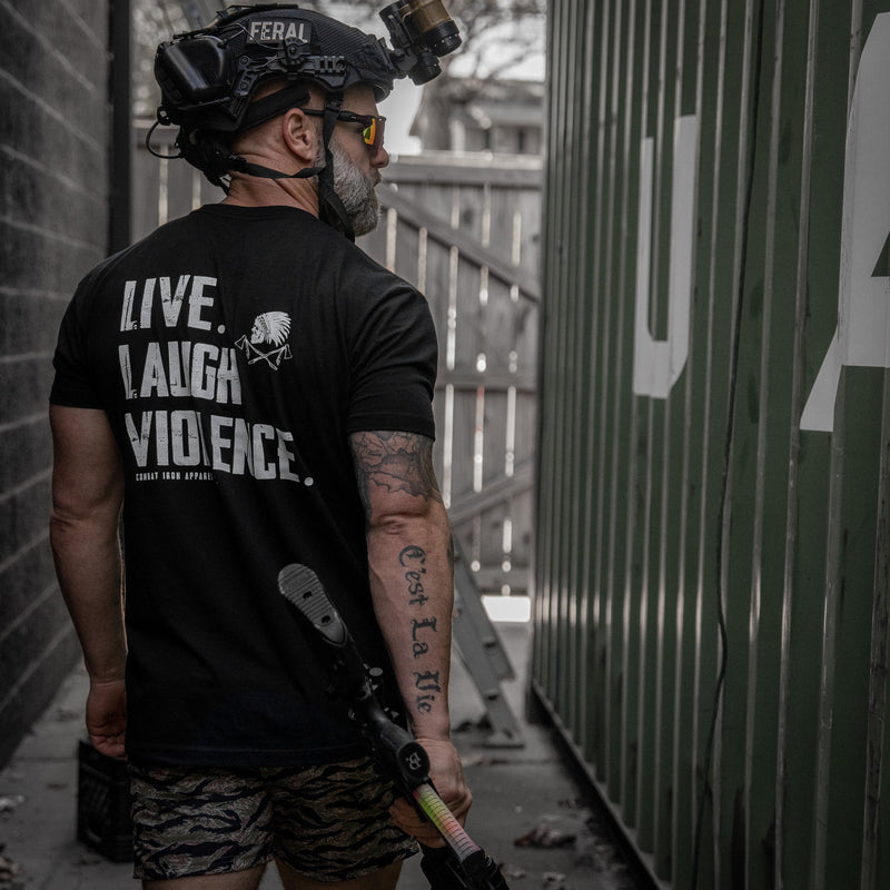 Load image into Gallery viewer, Live. Laugh. Violence. Men's T-Shirt
