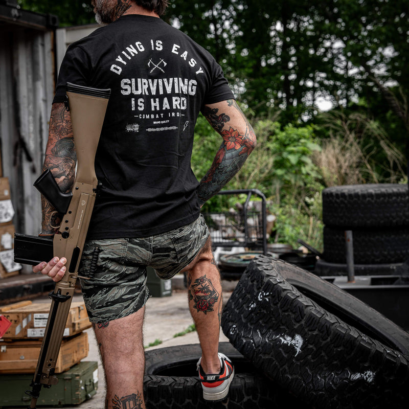 Load image into Gallery viewer, Dying is Easy. Surviving Is Hard Men&#39;s T-Shirt
