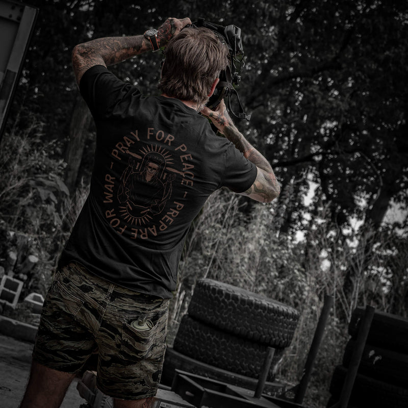 Load image into Gallery viewer, Pray For Peace. Prepare For War. Men&#39;s T-Shirt
