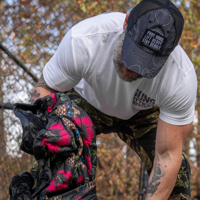 Load image into Gallery viewer, Pray Hard. Lift Heavy. Stay Deadly. Patch Tactical Ripstop Mesh Snapback Hat
