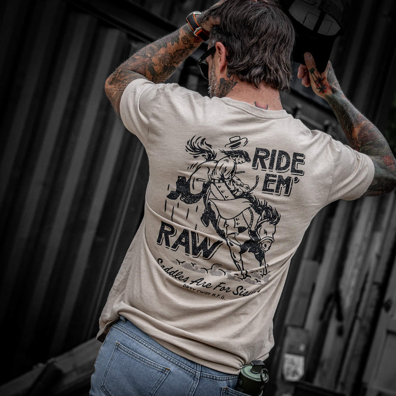 Load image into Gallery viewer, Ride &#39;Em Raw - Saddles Are For Sissy&#39;s Men&#39;s T-Shirt
