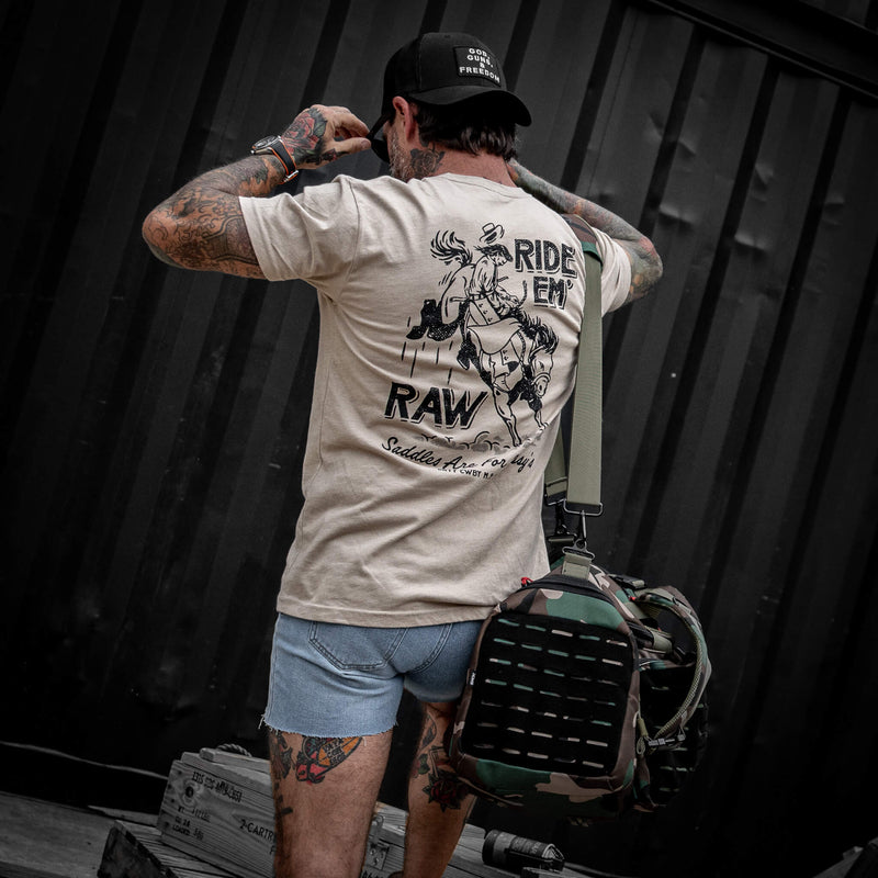 Load image into Gallery viewer, Ride &#39;Em Raw - Saddles Are For Sissy&#39;s Men&#39;s T-Shirt
