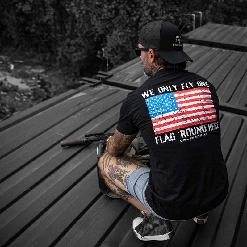 Load image into Gallery viewer, Only Flag We Fly &#39;Round Here Men&#39;s T-Shirt
