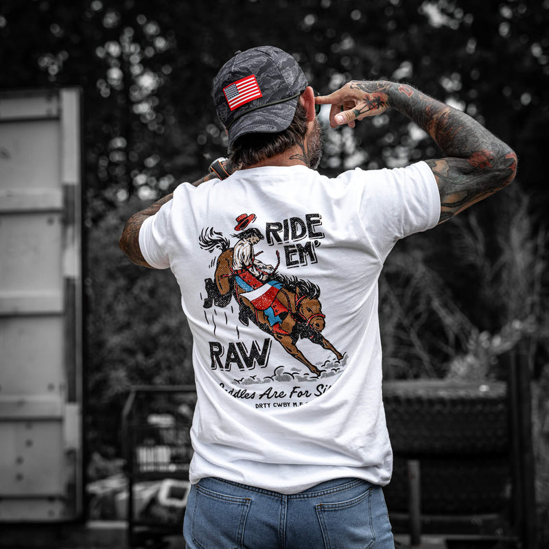 Load image into Gallery viewer, Ride &#39;Em Raw - Saddles Are For Sissy&#39;s Men&#39;s T-Shirt
