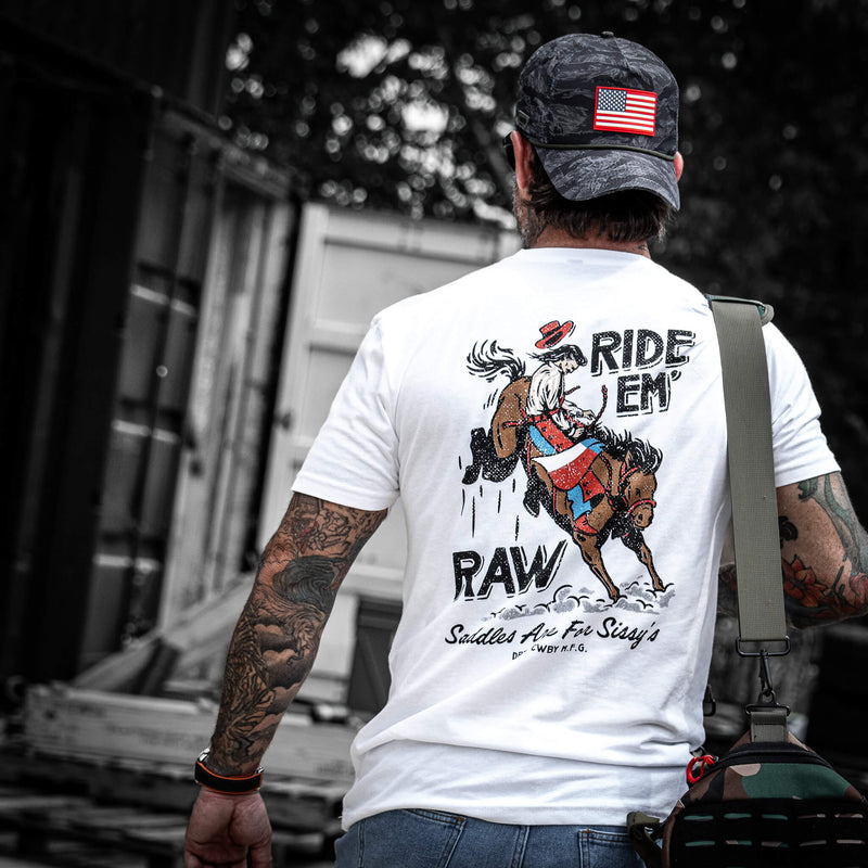 Load image into Gallery viewer, Ride &#39;Em Raw - Saddles Are For Sissy&#39;s Men&#39;s T-Shirt
