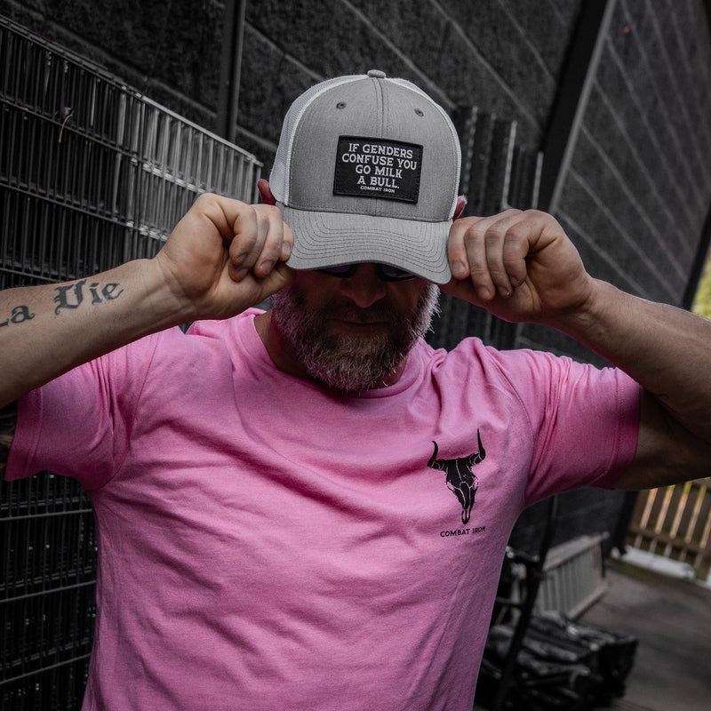 Load image into Gallery viewer, If Genders Confuse You, Go Milk A Bull Patch Snapback Hat
