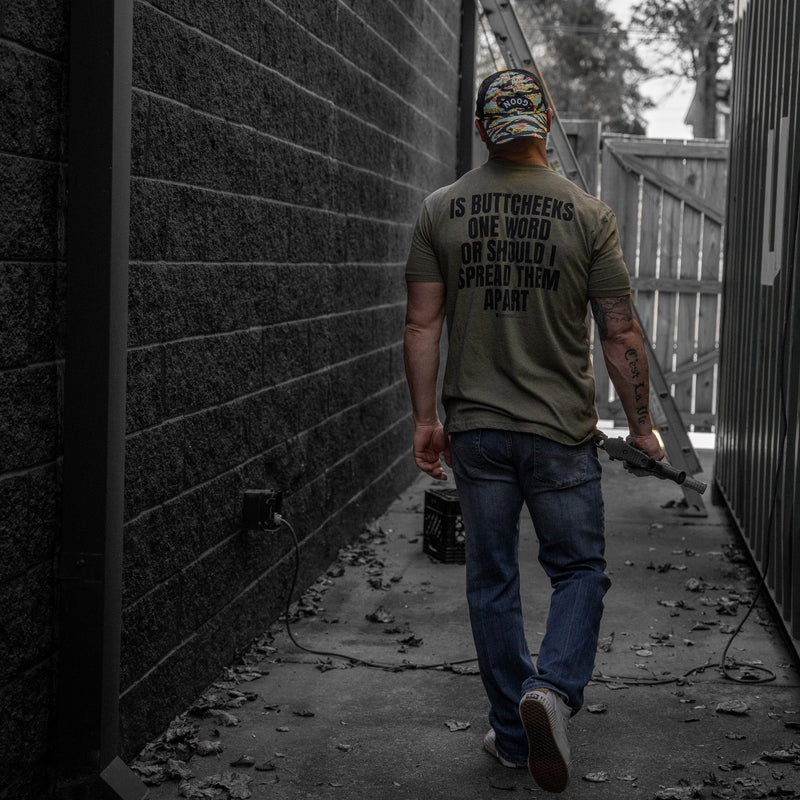 Load image into Gallery viewer, Is Buttcheeks One Word Or Should I Spread Them Apart Men's T-Shirt
