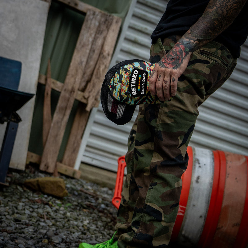 Load image into Gallery viewer, Retired Hoochie Daddy Veteran Patch Ripstop Tactical Mesh Snapback Hat
