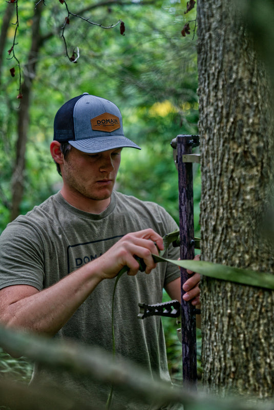 Domain Heather & Black Patch Hat