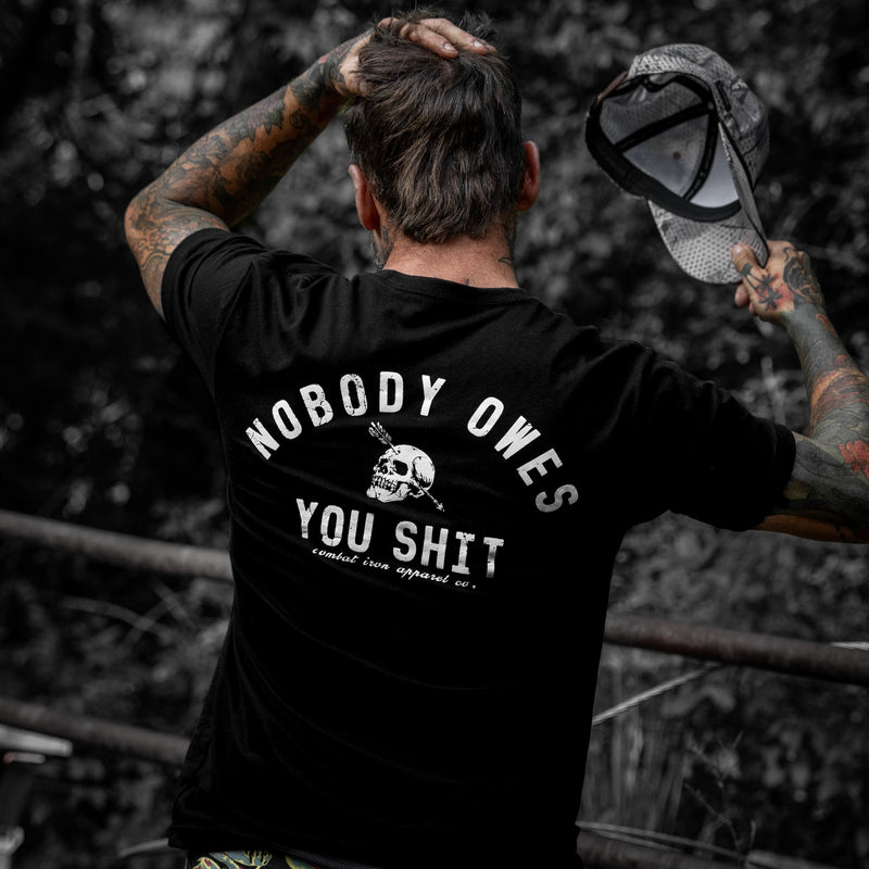 Load image into Gallery viewer, Nobody Owes You Shit Skull Men's T-Shirt
