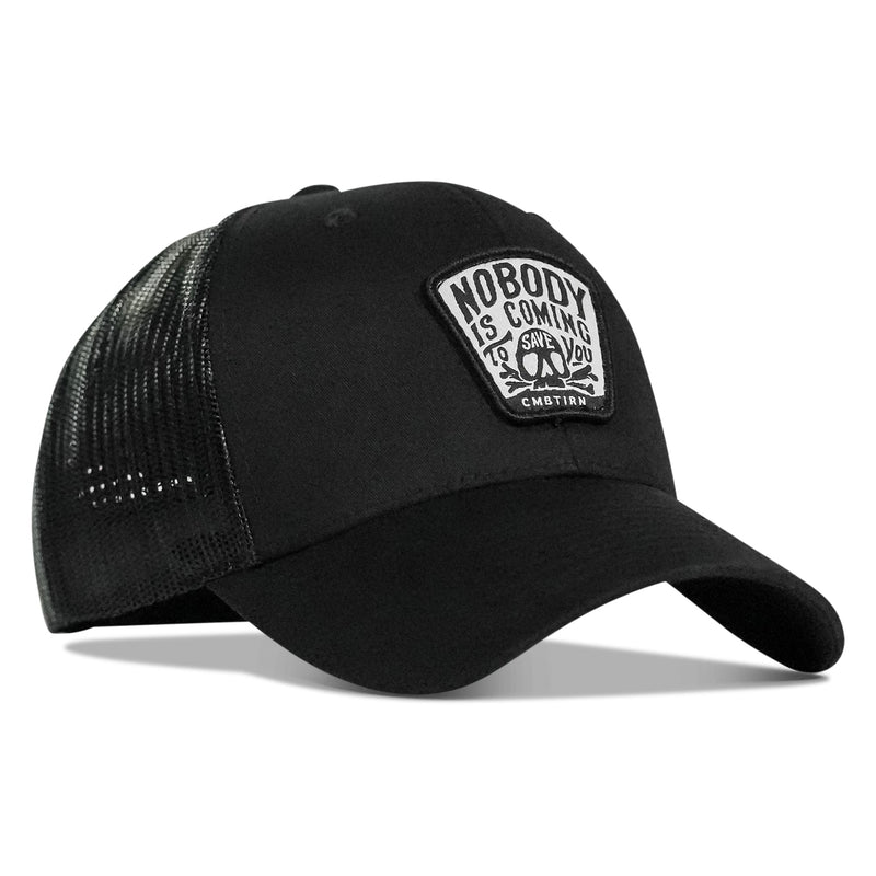 Load image into Gallery viewer, Nobody Is Coming To Save You Skull Patch Snapback Hat
