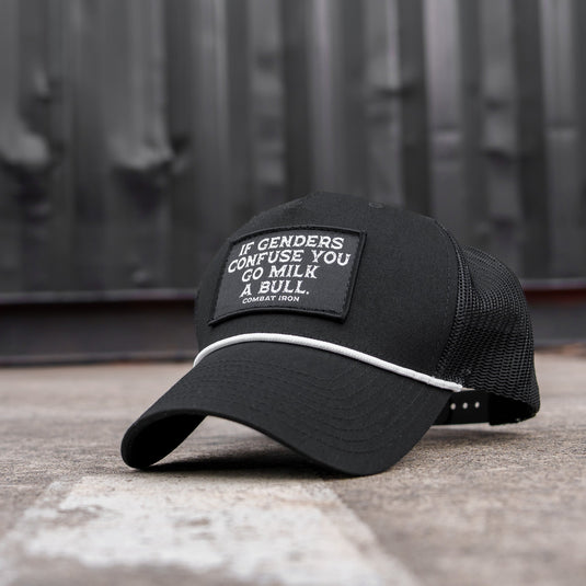 If Gender Confuses You Go Milk A Bull Patch Rope Snapback Hat