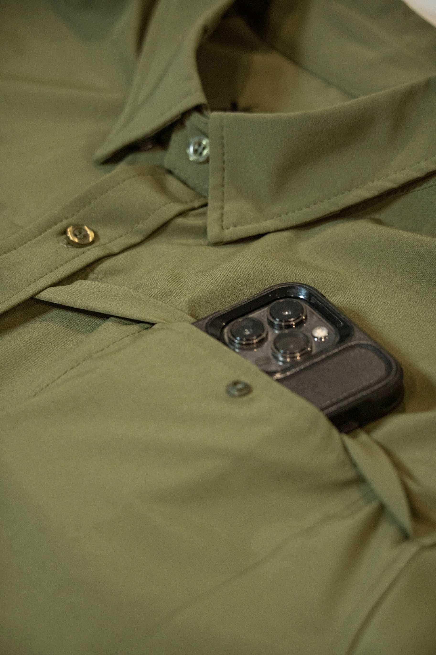 Long Sleeve Solid Lifestyle Button Down w/ REPEL-X - Skoutley Outdoors LLC