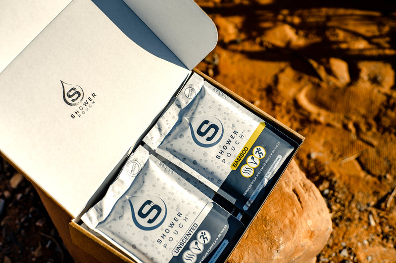 Load image into Gallery viewer, 20-pack Shower Pouch XL (2&#39; x 1&#39;) Body Wipes
