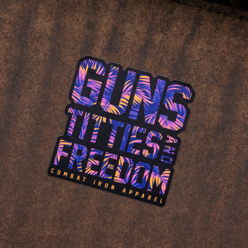Load image into Gallery viewer, Guns, Titties and Freedom Floral Decal
