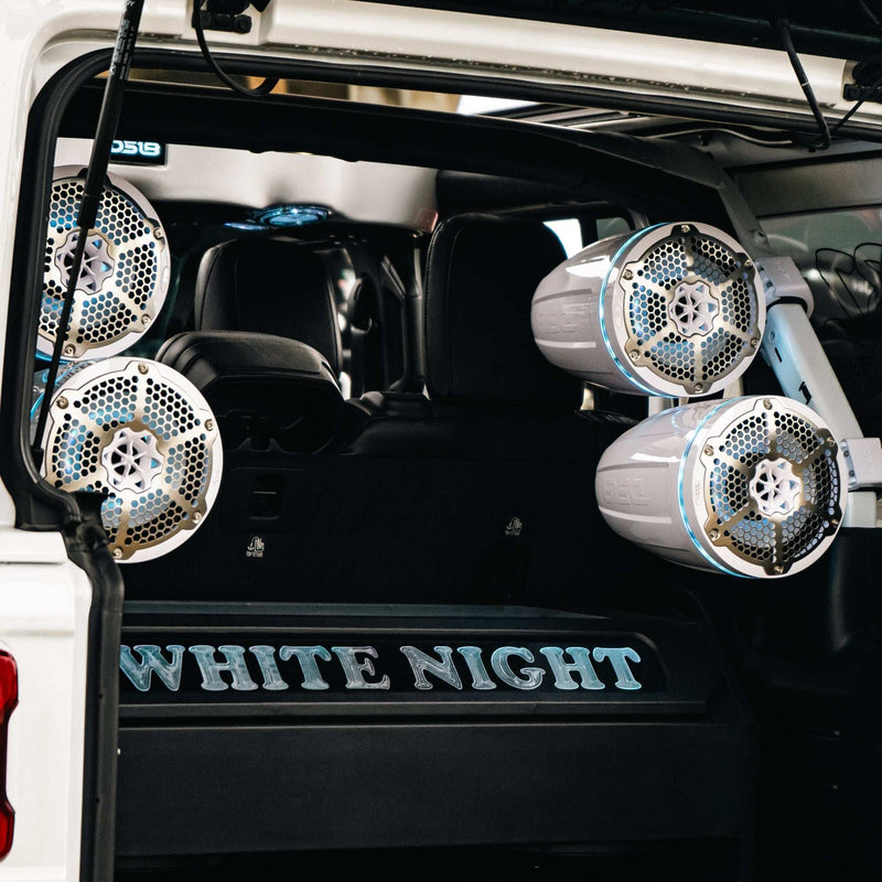 Load image into Gallery viewer, NXL 6.5&quot; Marine and Powersports Towers LED RGB Lights 100 Watts Rms - Black Carbon Fiber - Skoutley Outdoors LLC
