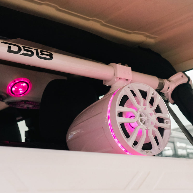 Load image into Gallery viewer, NXL 8" Marine Water Resistant Wakeboard Tower Speakers with Integrated RGB LED Lights 375 Watts
