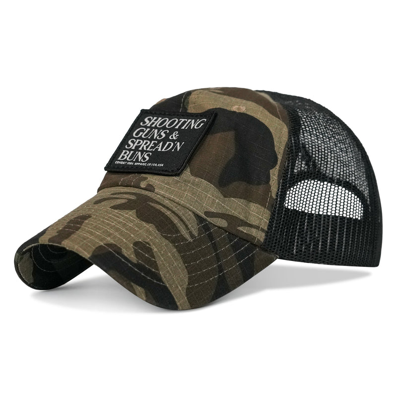 Load image into Gallery viewer, Shooting Guns &amp; Spread'n Buns Patch Ripstop Tactical Hat
