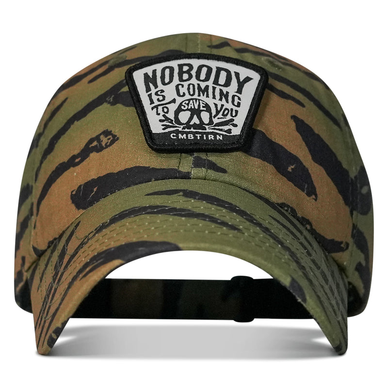 Load image into Gallery viewer, Nobody Is Coming To Save You Skull Patch Ripstop Snapback
