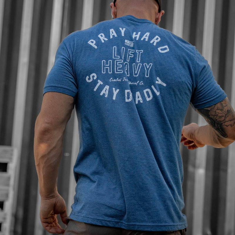 Load image into Gallery viewer, Pray Hard. Lift Heavy. Stay Deadly. Men's T-Shirt
