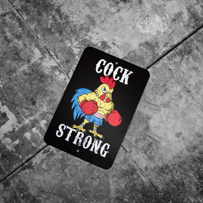 Load image into Gallery viewer, Cock Strong Wall Mounted Metal Sign

