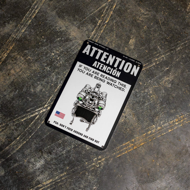 Load image into Gallery viewer, Attention You Are Being Watched Wall Mounted Metal Sign
