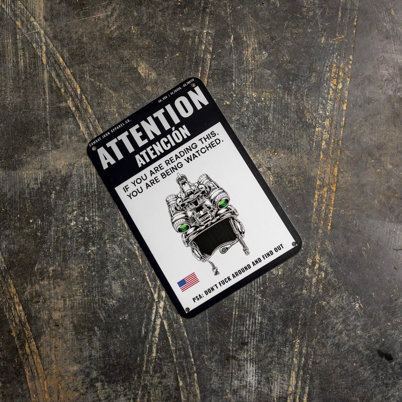 Load image into Gallery viewer, Attention You Are Being Watched Wall Mounted Metal Sign
