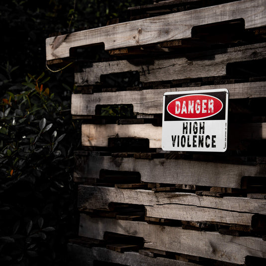 Danger High Violence Wall Mounted Metal Sign