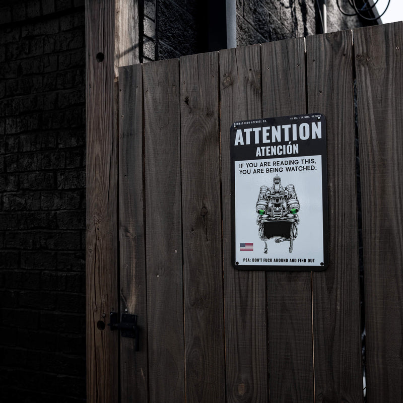 Load image into Gallery viewer, Attention You Are Being Watched Wall Mounted Metal Sign
