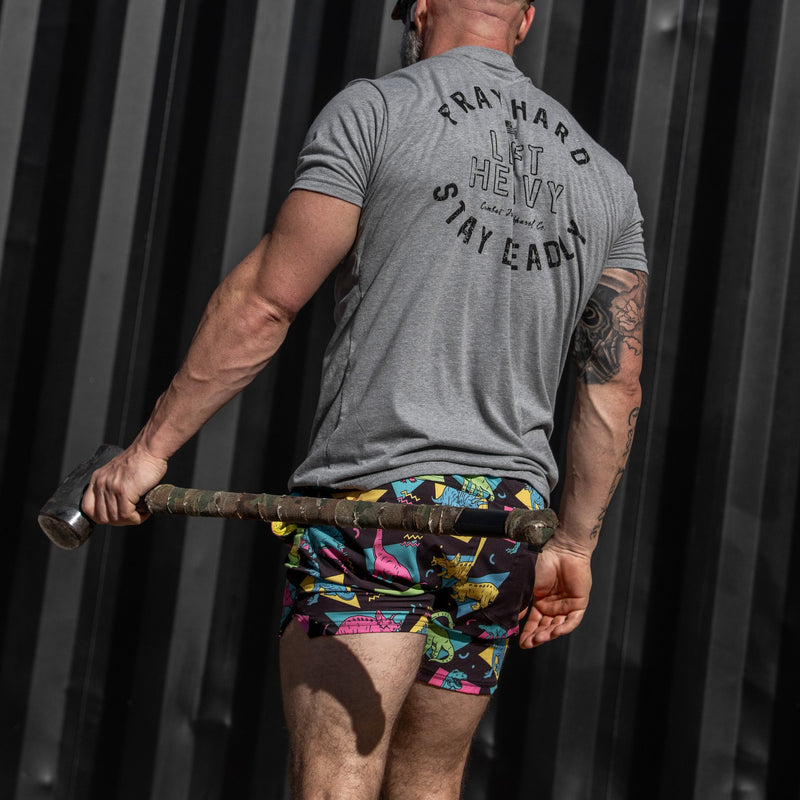 Load image into Gallery viewer, Pray Hard. Lift Heavy. Stay Deadly. Men's T-Shirt
