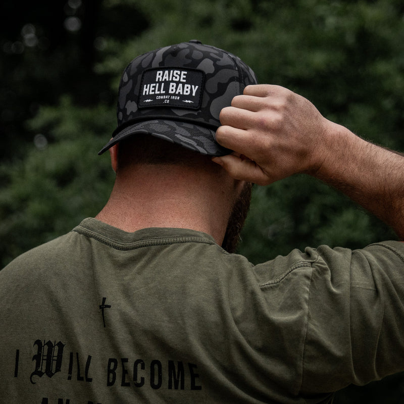 Load image into Gallery viewer, Raise Hell Baby Patch 5 Pannel Snapback
