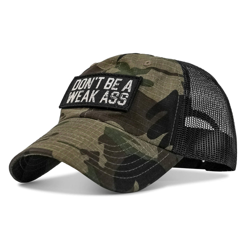 Load image into Gallery viewer, Don't Be A Weak Ass Patch Tactical Ripstop Mesh Snapback Hat
