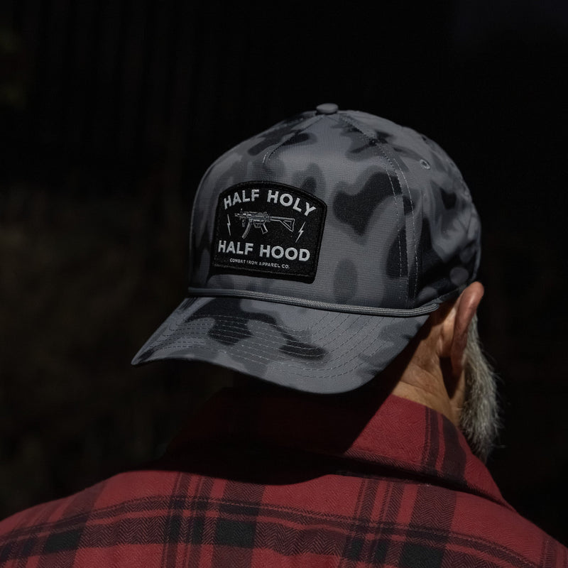 Load image into Gallery viewer, Half Holy. Half Hood. Patch Weekender Snapback
