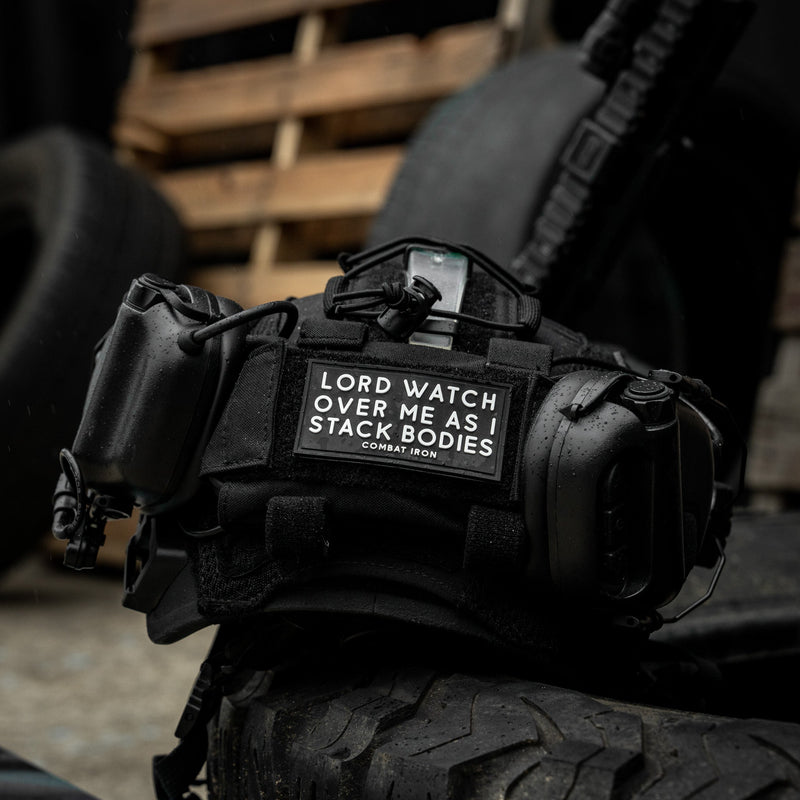 Load image into Gallery viewer, Lord Watch Over Me As I Stack Bodies PVC Patch
