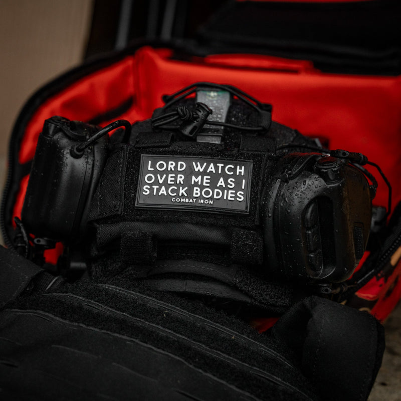 Load image into Gallery viewer, Lord Watch Over Me As I Stack Bodies PVC Patch
