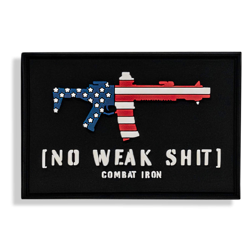 Load image into Gallery viewer, No Weak Shit American Flag Rifle PVC Patch
