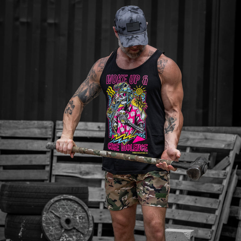 Load image into Gallery viewer, Woke Up &amp; Chose Violence Men's Tank
