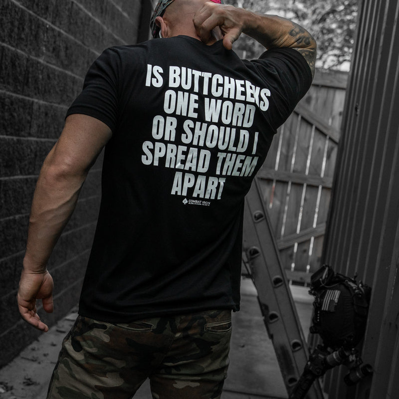 Load image into Gallery viewer, Is Buttcheeks One Word Or Should I Spread Them Apart Men's T-Shirt
