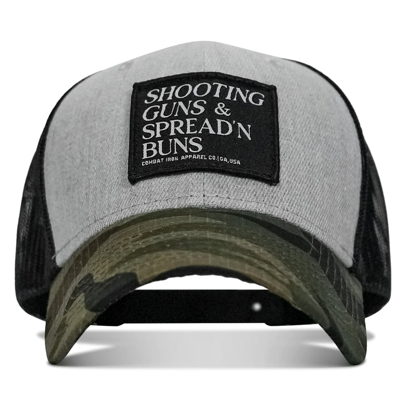 Load image into Gallery viewer, Shooting Guns &amp; Spread&#39;n Buns Patch Snapback Hat
