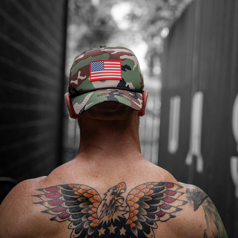Load image into Gallery viewer, American Flag PVC Patch Waterproof Weekender Snapback

