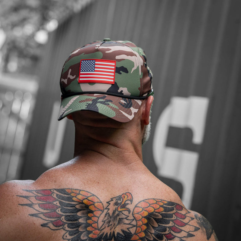 Load image into Gallery viewer, American Flag PVC Patch Waterproof Weekender Snapback
