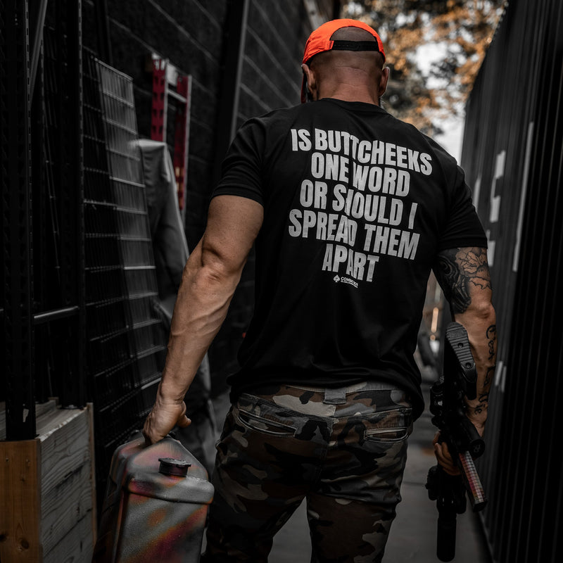 Load image into Gallery viewer, Is Buttcheeks One Word Or Should I Spread Them Apart Men's T-Shirt
