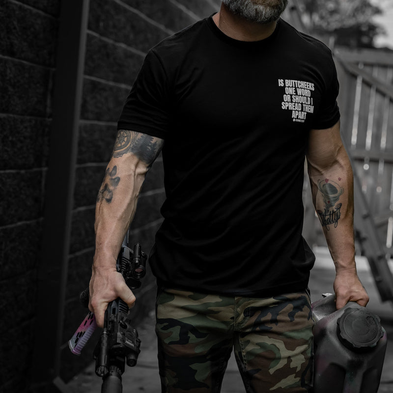 Load image into Gallery viewer, Is Buttcheeks One Word Or Should I Spread Them Apart Men's T-Shirt
