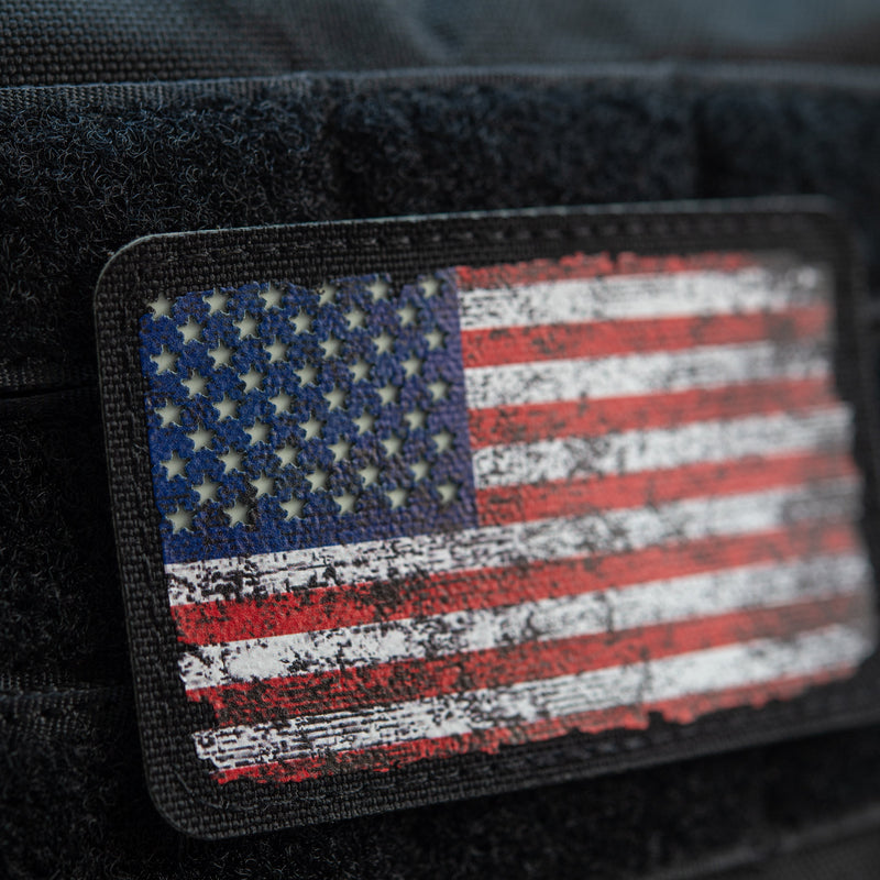 Load image into Gallery viewer, M-Tac patch US flag vintage ( 3" x 2") Black/GID
