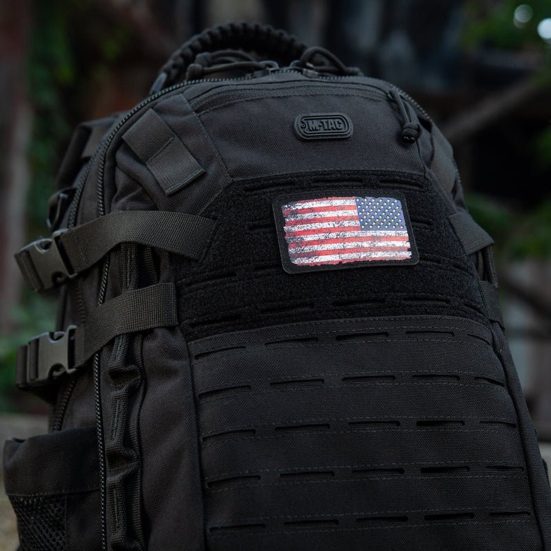 Load image into Gallery viewer, M-Tac patch U.S. Flag Reverse Vintage (3x2inches) Black/GID
